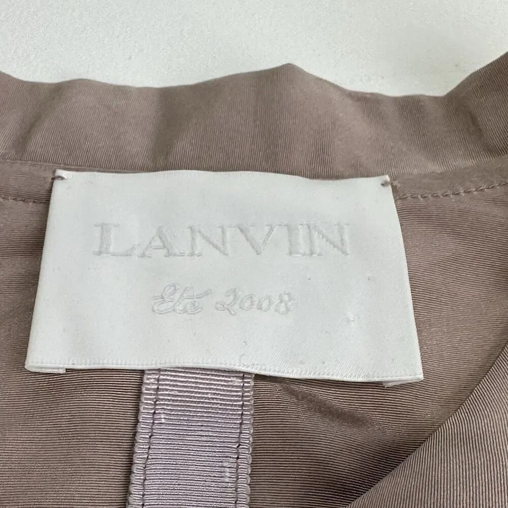 lanvin paris raw hem light pink 100% silk blazer coat size 36 - Picture 2 of 16